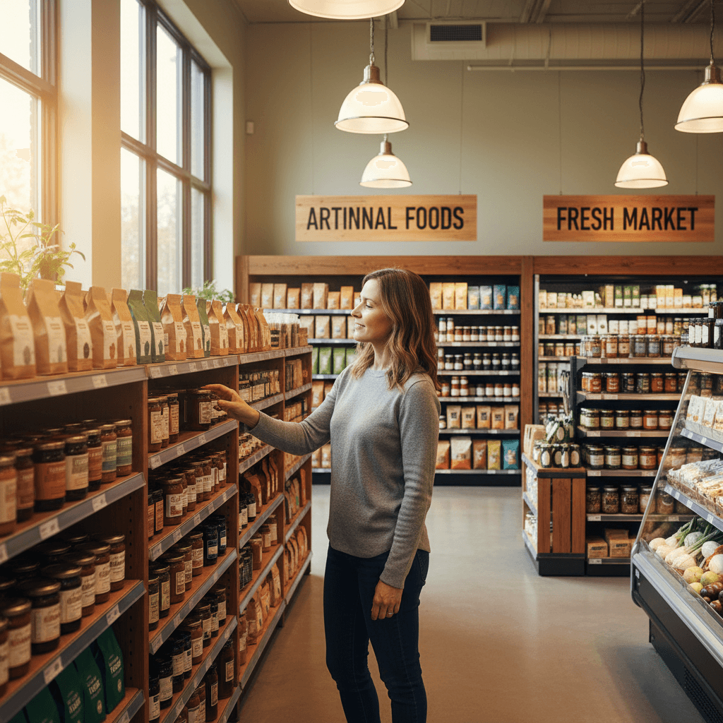 Customer browsing Anders Store product sections