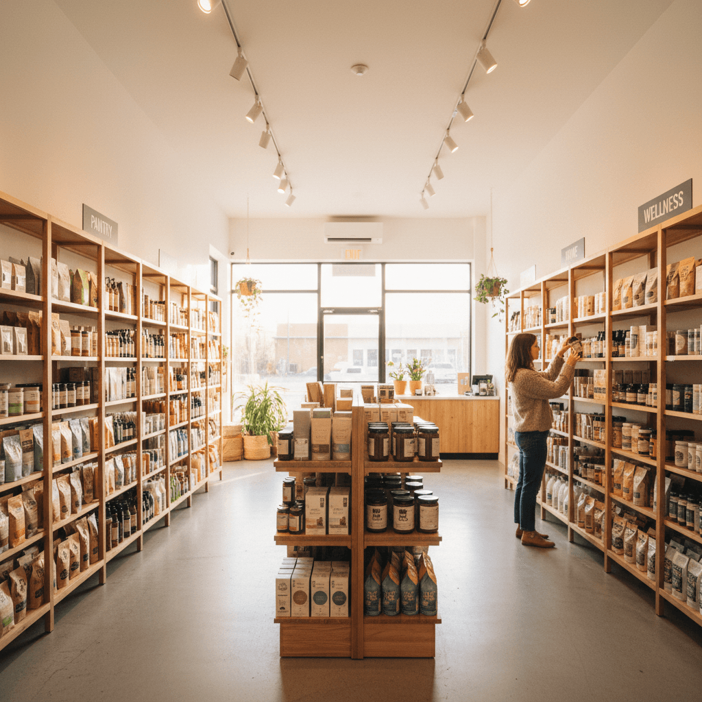 Anders Store interior with organized product shelves