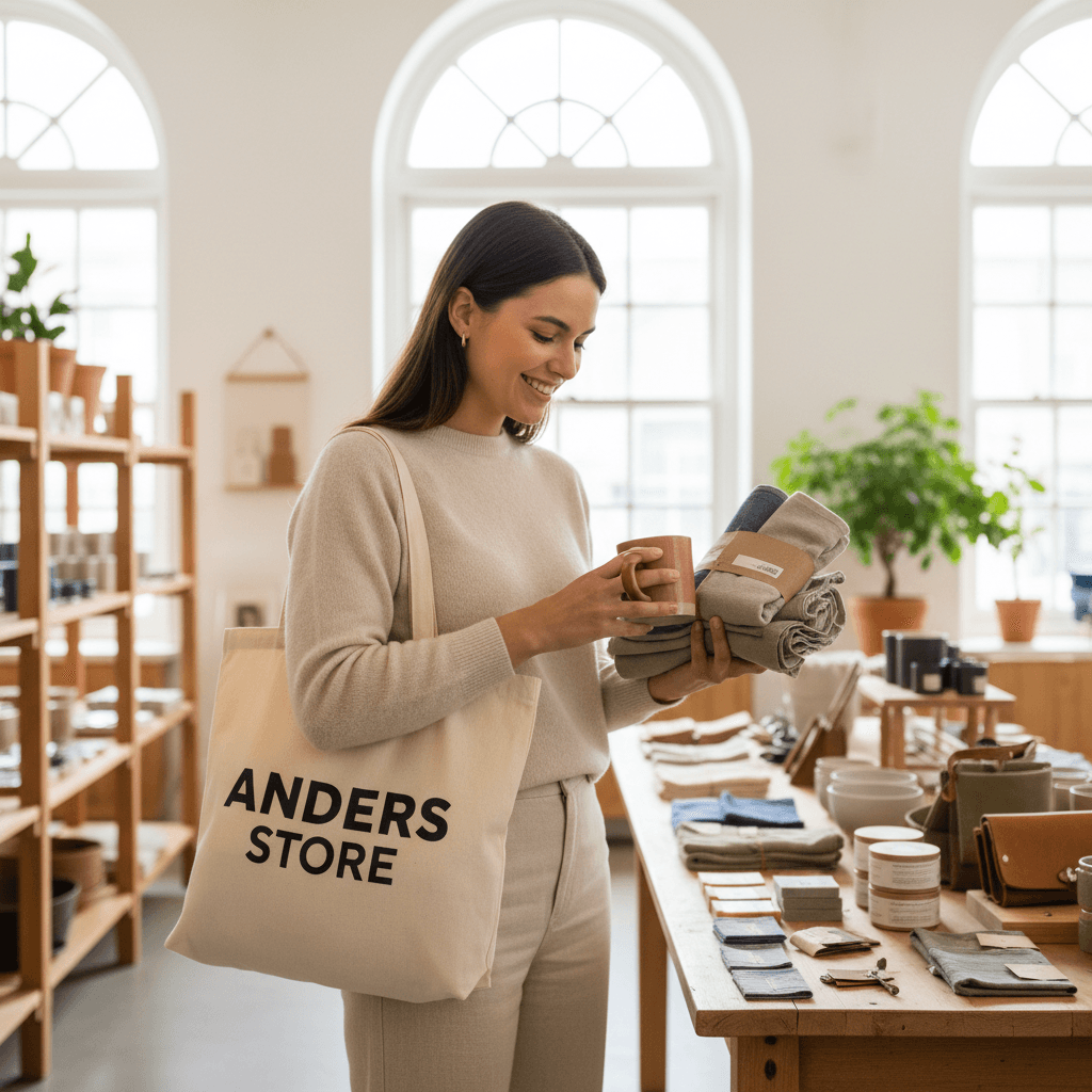 Customer with Anders Store products